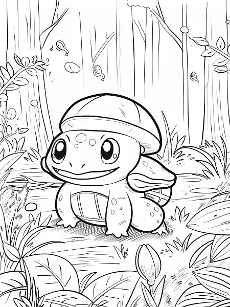 Parasect Pokemon in Forest Coloring Page - 3