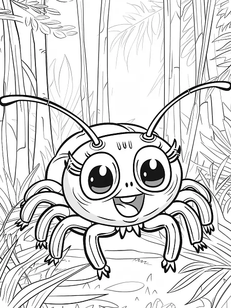 Parasect Pokemon in Forest Coloring Page - 2