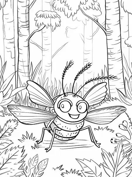 Parasect Pokemon in Forest Coloring Page - 0