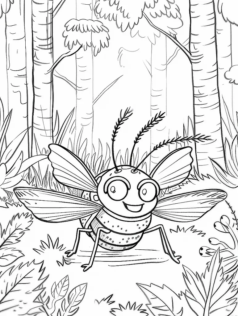 Parasect Pokemon in Forest Coloring Page