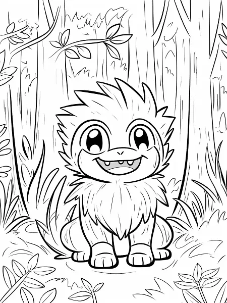 Farfetch'd in a Forest Coloring Page - 3