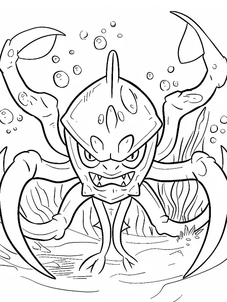 Tentacruel Underwater Coloring Page - 0