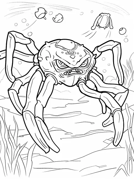 Tentacruel Underwater Coloring Page - 3