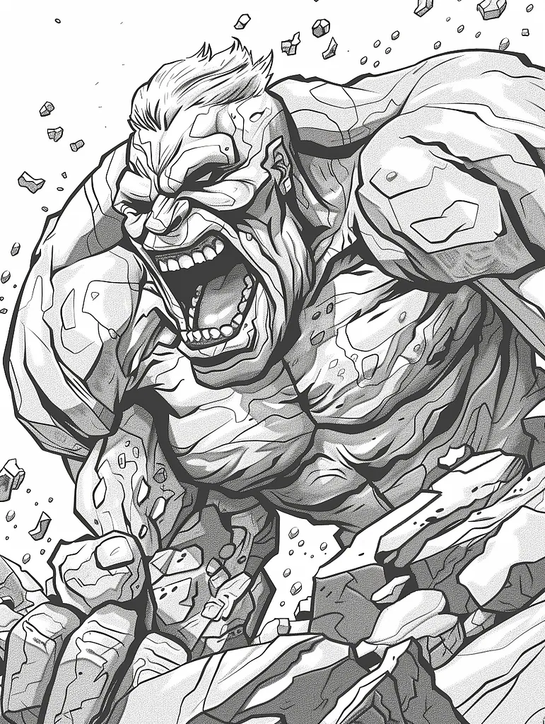 Golem in Rocky Landscape Coloring Page 3