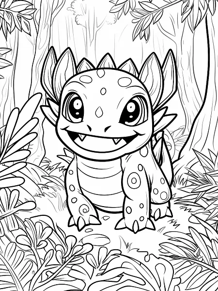 Zubat Pokemon Coloring Page: Happy in the Forest - 2