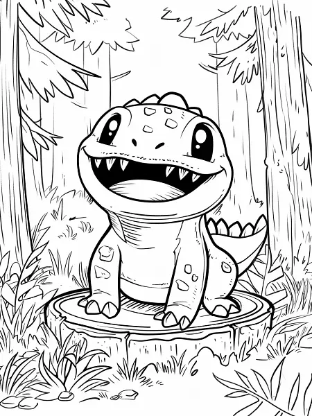 Zubat Pokemon Coloring Page: Happy in the Forest - 3