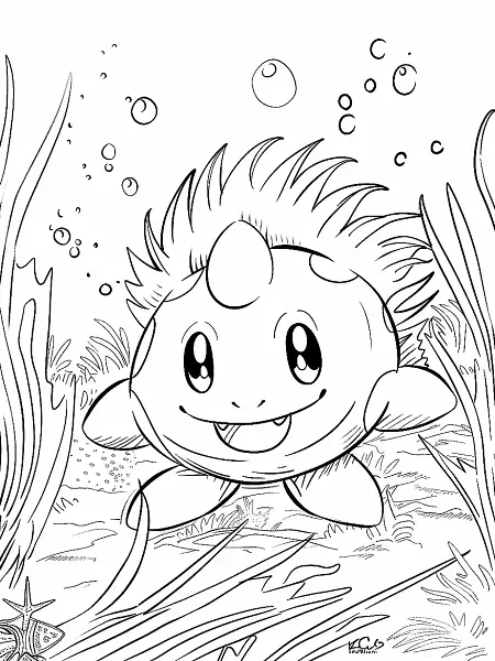 Happy Cloyster Pokemon Coloring Page - 0