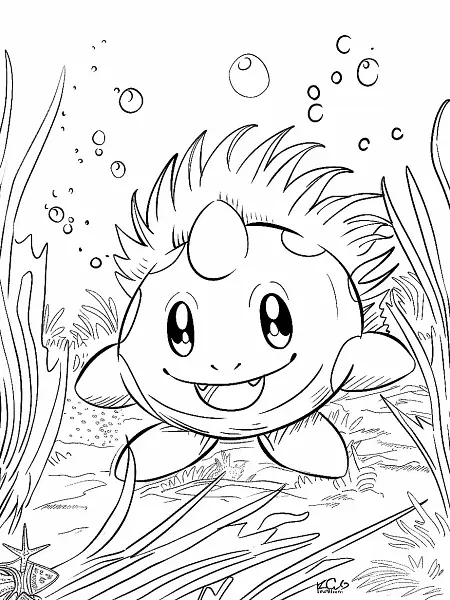 Happy Cloyster Pokemon Coloring Page