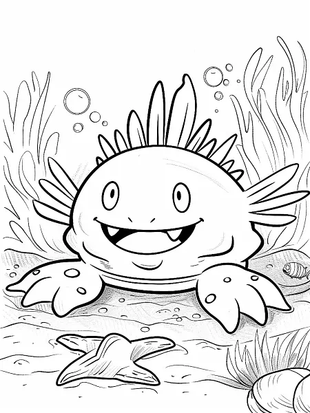 Happy Cloyster Pokemon Coloring Page - 1