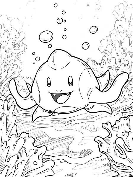 Happy Cloyster Pokemon Coloring Page - 3