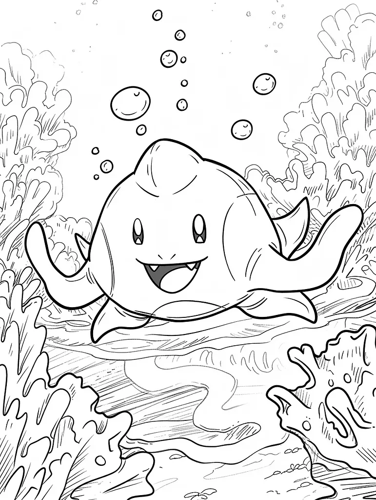 Happy Cloyster Pokemon Coloring Page 4