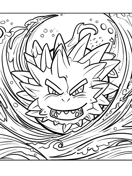 Angry Cloyster Pokemon Coloring Page - 1