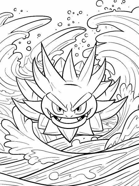 Angry Cloyster Pokemon Coloring Page - 0