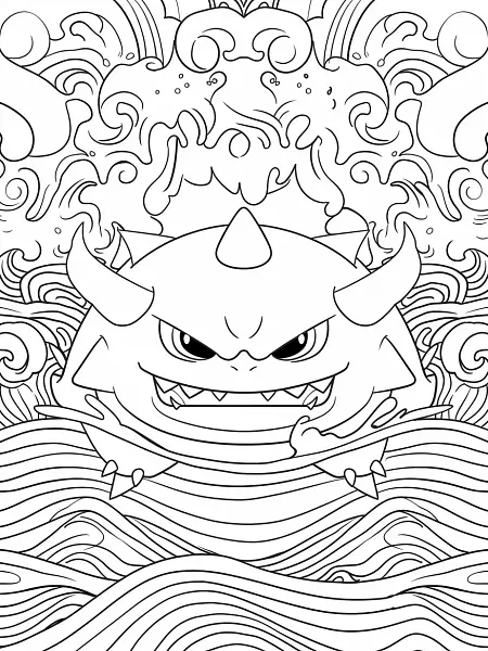 Angry Cloyster Pokemon Coloring Page - 3