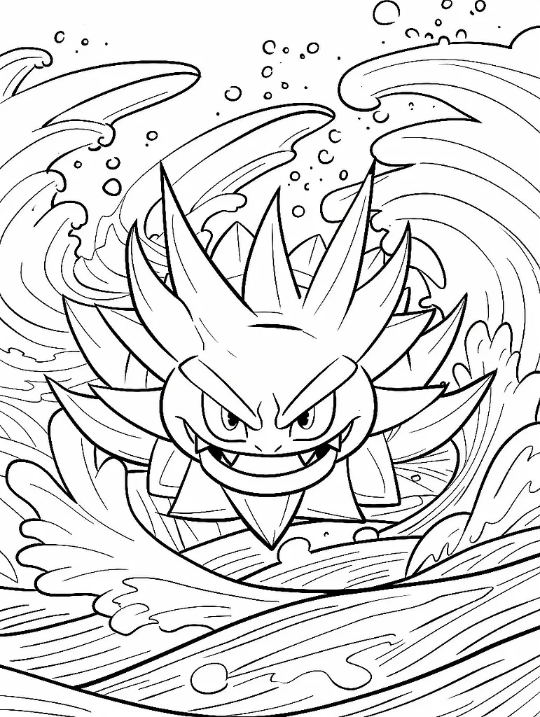 Angry Cloyster Pokemon Coloring Page