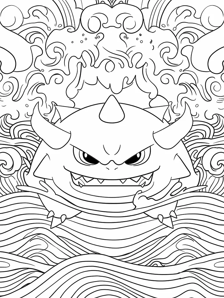 Angry Cloyster Pokemon Coloring Page 4