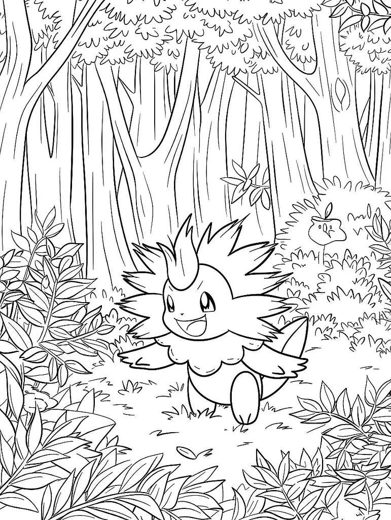 Clefable Pokemon Coloring Page in Forest 2