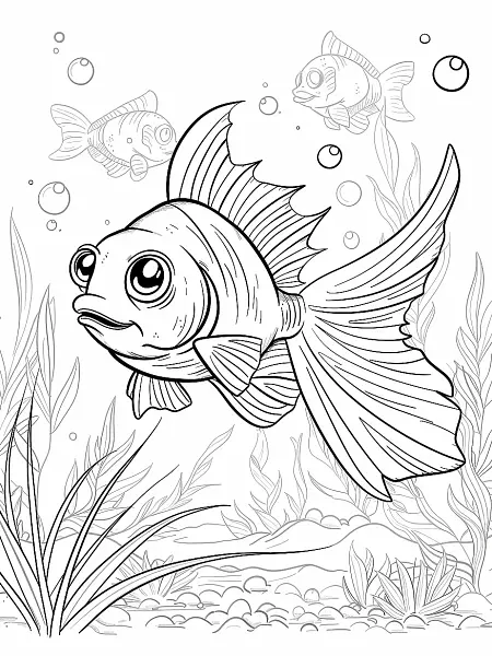 Goldeen Pokemon Coloring Page - Underwater Adventure - 1