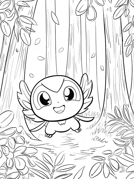 Happy Weepinbell in Forest Coloring Page - 3