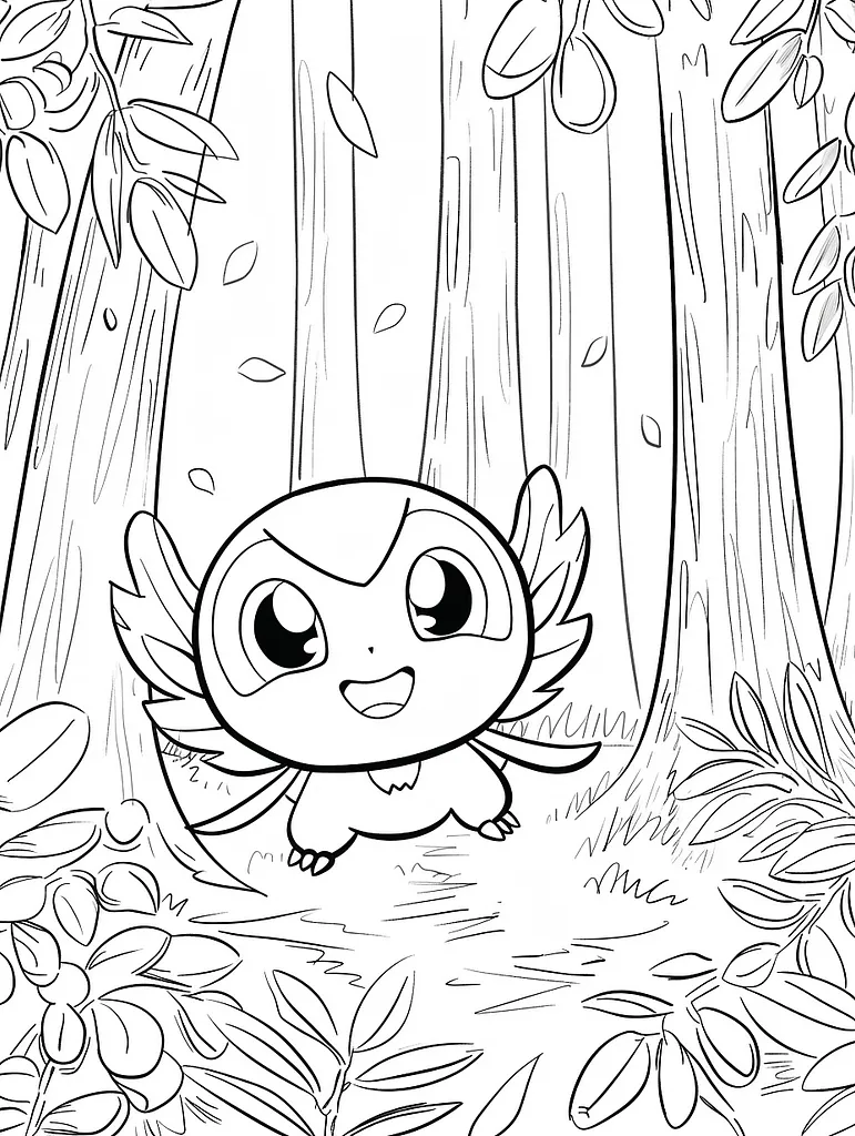 Happy Weepinbell in Forest Coloring Page 4