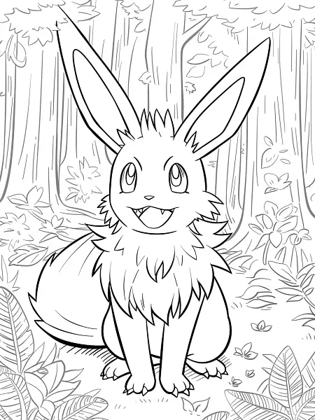 Bayleef Pokemon in a Joyful Forest Scene - 3