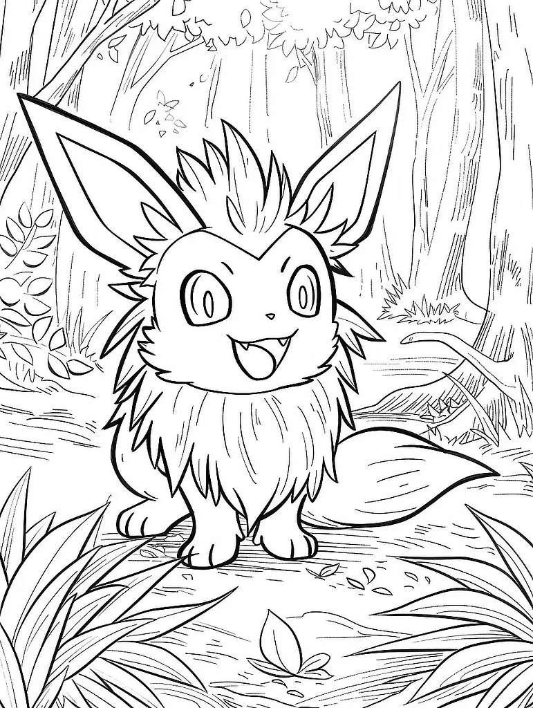 Bayleef Pokemon in a Joyful Forest Scene 2