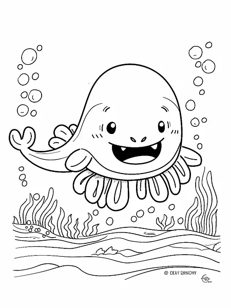 Dewgong Pokemon Underwater Coloring Page - 0