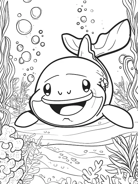 Dewgong Pokemon Underwater Coloring Page - 1