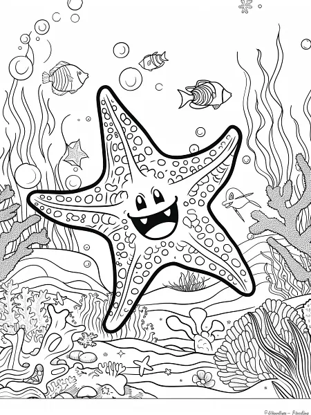 Staryu Pokemon Coloring Page - Underwater Joy - 3