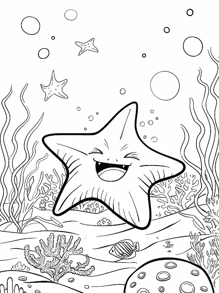 Staryu Pokemon Coloring Page - Underwater Joy - 0