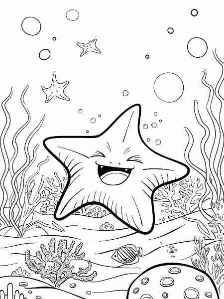 Staryu Pokemon Coloring Page - Underwater Joy