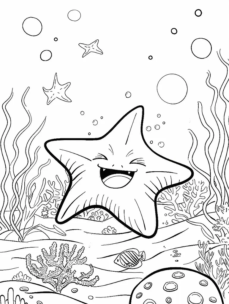 Staryu Pokemon Coloring Page - Underwater Joy