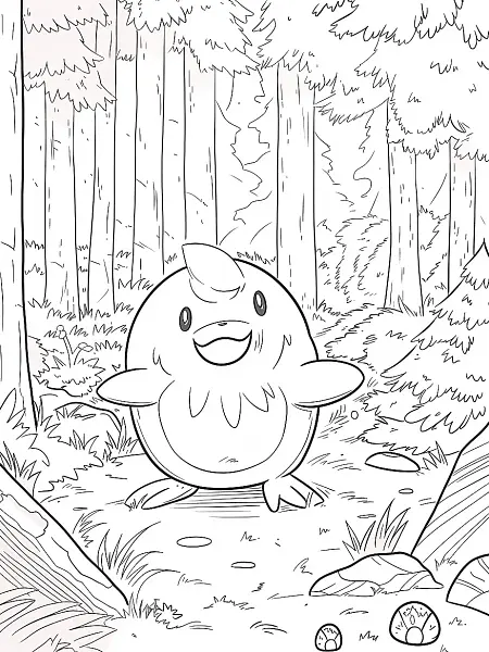 Happy Diglett in the Forest Coloring Page - 1