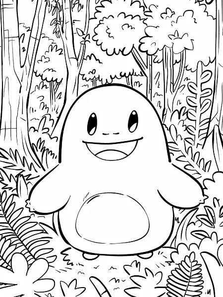 Happy Diglett in the Forest Coloring Page - 2