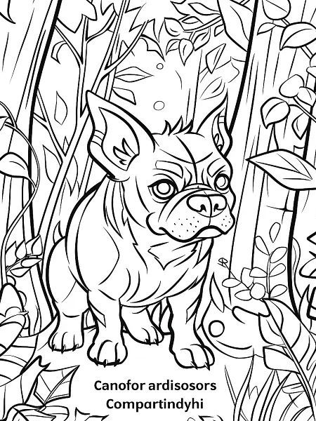 Granbull Pokemon Coloring Page in Forest Background - 2