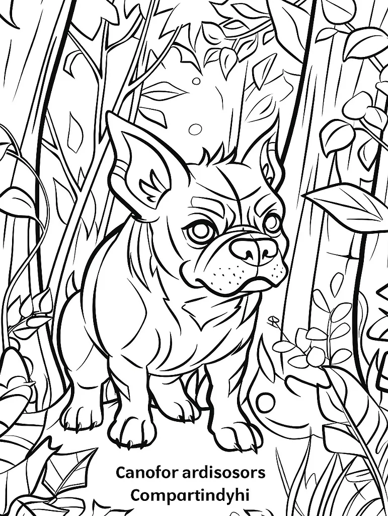 Granbull Pokemon Coloring Page in Forest Background 3