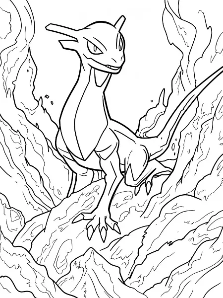 Fierce Salamence Pokemon Coloring Page - 2