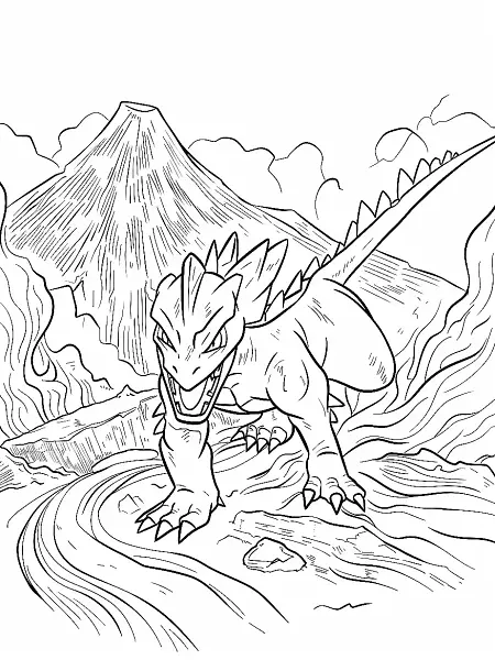 Fierce Salamence Pokemon Coloring Page - 0