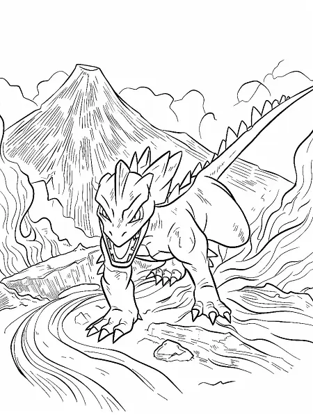 Fierce Salamence Pokemon Coloring Page