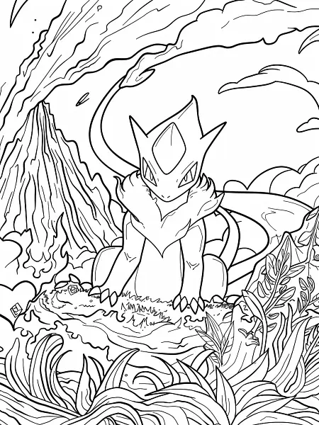 Fierce Salamence Pokemon Coloring Page - 3