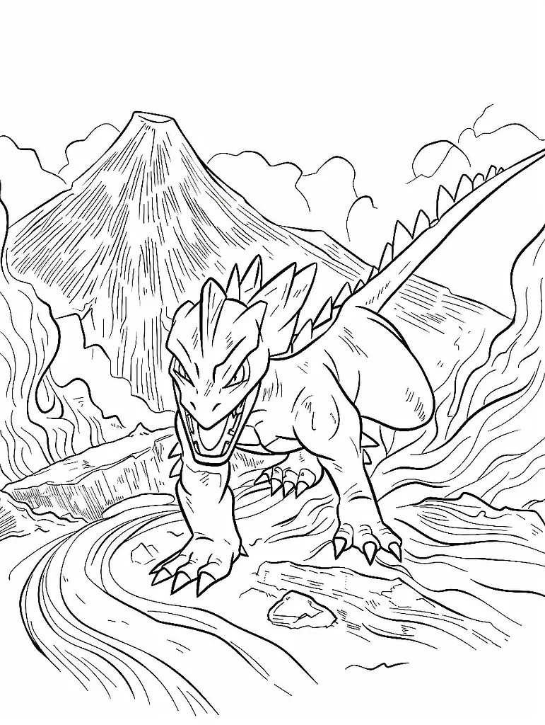 Fierce Salamence Pokemon Coloring Page