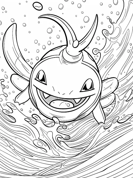 Joyful Mantine Pokemon Coloring Page - 1