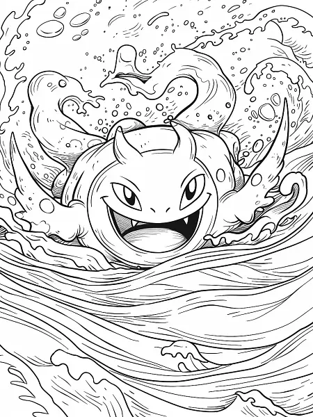 Joyful Mantine Pokemon Coloring Page - 2