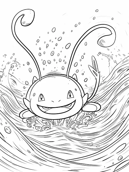 Joyful Mantine Pokemon Coloring Page - 3