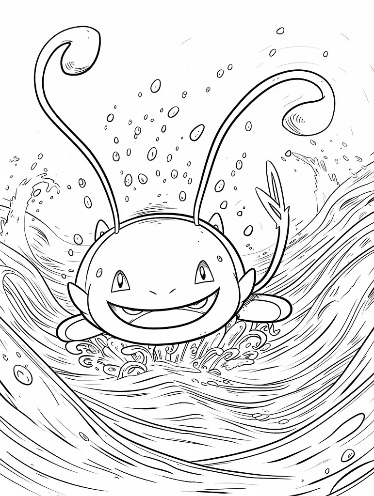 Joyful Mantine Pokemon Coloring Page 4