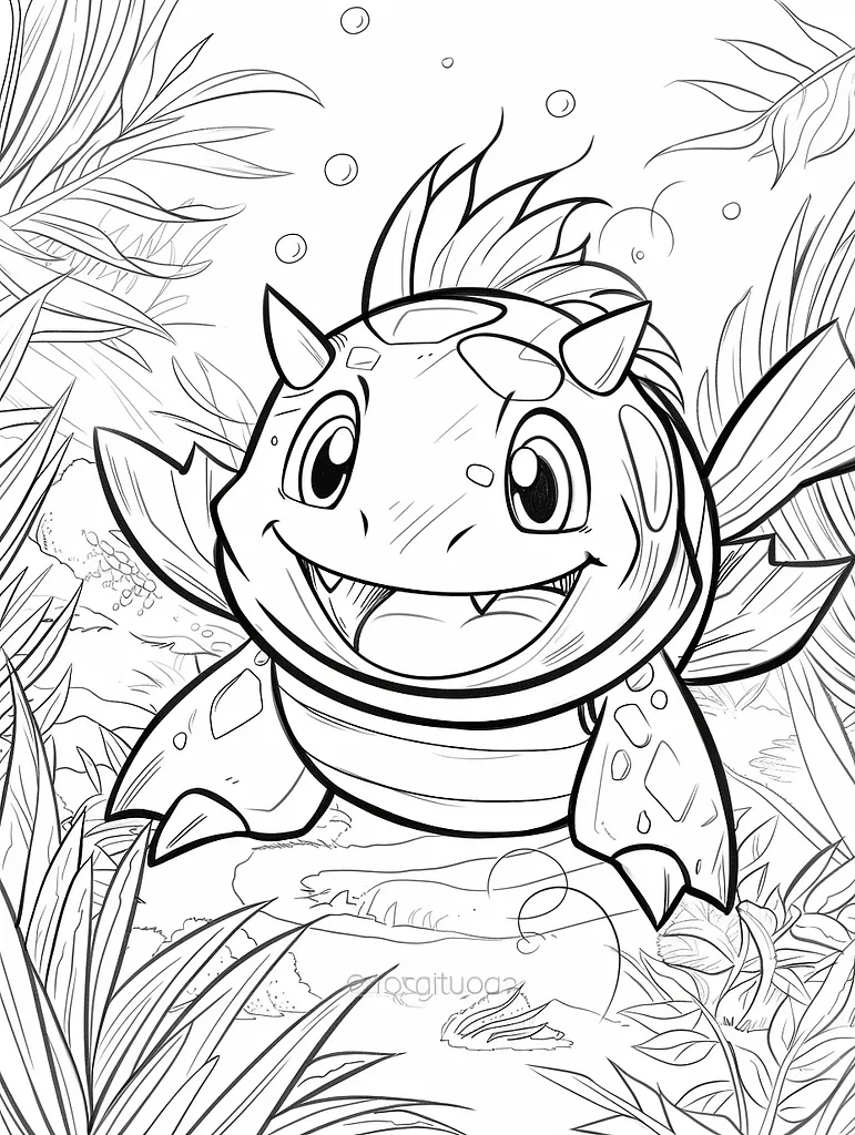 Cheerful Porygon2 Digital Coloring Page 2