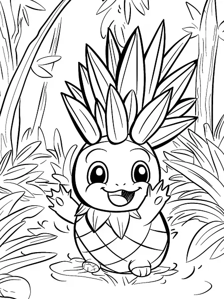 Pineco Pokemon Coloring Page in Forest - 2