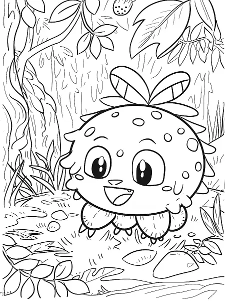 Playful Tangela Pokemon in an Enchanted Forest - 1