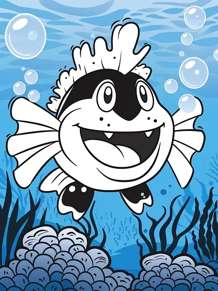 Playful Remoraid Pokemon Underwater Coloring Page - 3