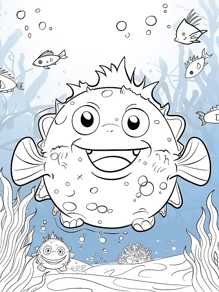 Playful Remoraid Pokemon Underwater Coloring Page - 1